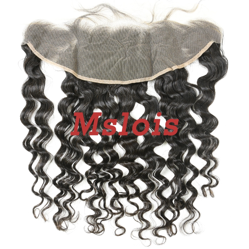 #1b Virgin Indian Hair 13X4 Lace Frontal Italy Curly