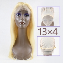 #613 Blonde Virgin European Human Hair 13x4 Frontal Wig straight