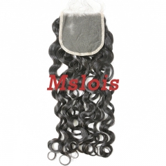 #1b Virgin Indian Hair 4x4 Lace Closure Italy Curly