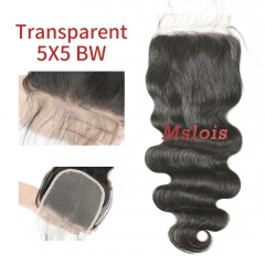 #1b Brazilian Virgin Human Hair 5×5 Lace Closure Body Wave