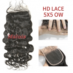 HD Lace Virgin Human Hair Ocean Wave 5×5 Lace Closure