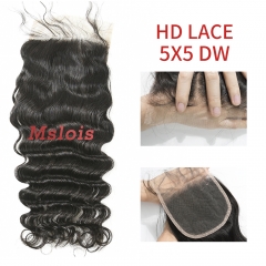 HD Lace Virgin Human Hair Deep Wave 5×5 Lace Closure