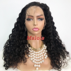 Natural #1b Brazilian Virgin Human Hair 13x4 frontal wig italy curly