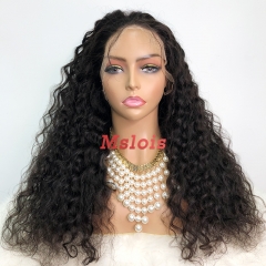 Natural #1b Brazilian Virgin Human Hair 13x4 frontal wig indian curly