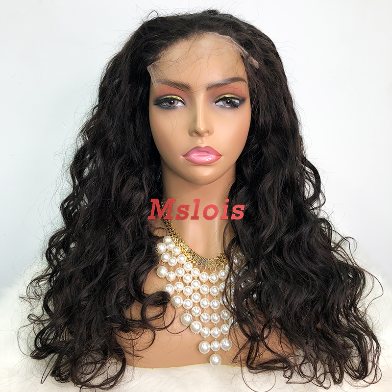 Natural #1b Brazilian Virgin Human Hair 5×5 closure wig Ocean Wave