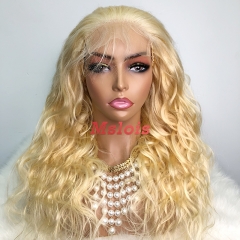 #613 Blonde European Raw Human Hair 5×5 closure wig body wave