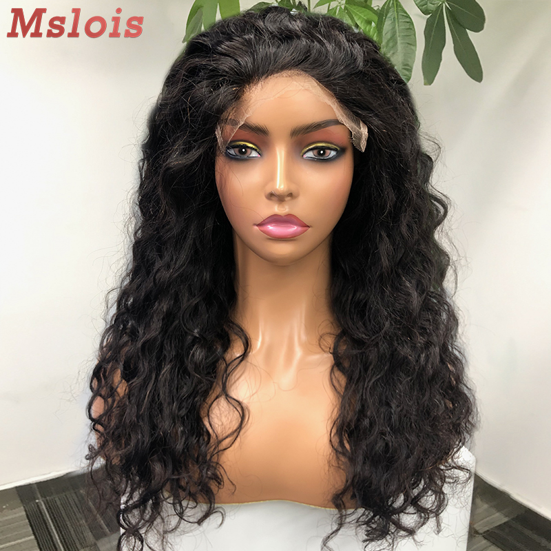 Natural #1b Brazilian Virgin Human Hair 5×5 closure wig Deep Wave