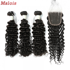 Virgin Deep Curly 14 16 18 Inch And 4x4 HD Lace 16 Inch  Free Shipping