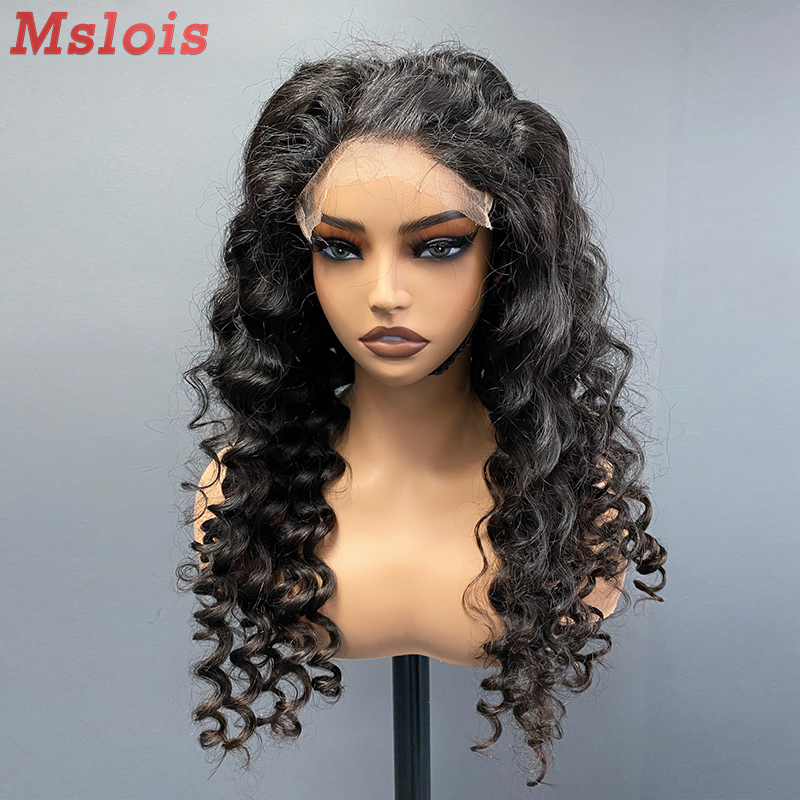#1b Brazilian Raw Human Hair 4x4 closure wig deep wave